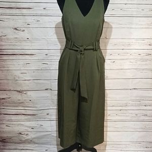 EUC Worthington Sleeveless Belted Jumpsuit